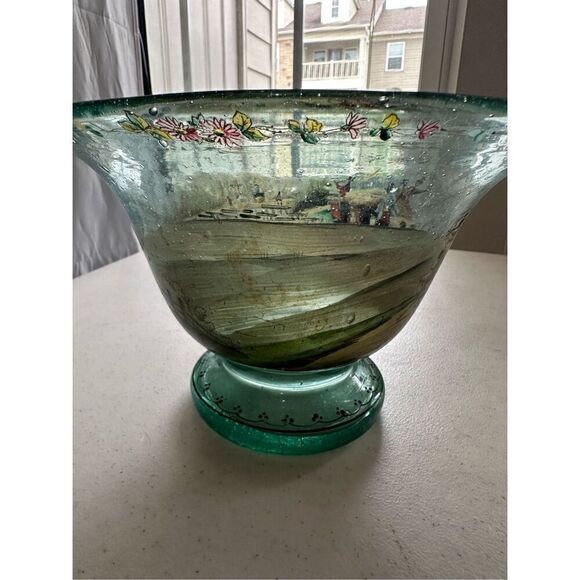 Extremely Rare Ludwig Moser Hand Blown, Hand Painted Enamel Bowl 🛑 - Picture 6 of 15